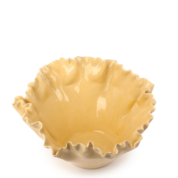 Deep Ruffle Dish <br>
Pastel Yellow <br>
(Ø 39 x H 21) cm