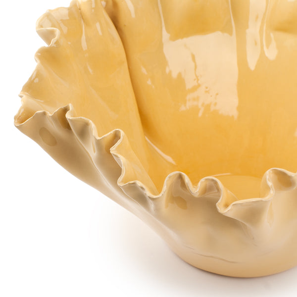 Deep Ruffle Dish <br>
Pastel Yellow <br>
(Ø 39 x H 21) cm