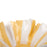Deep Stripes Ruffle Dish on Stand <br>
White / Yellow <br>
(Ø 47 x H 27) cm
