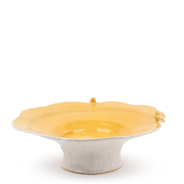 Flat Dish with Birds on Stand <br>
Pastel Yellow <br>
(Ø 35 x H 13) cm