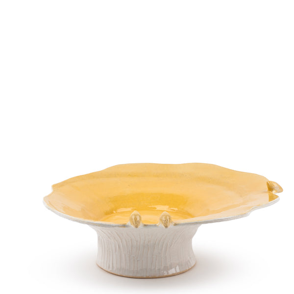 Flat Dish with Birds on Stand <br>
Pastel Yellow <br>
(Ø 35 x H 13) cm
