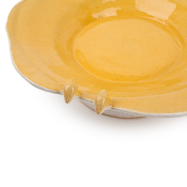 Flat Dish with Birds on Stand <br>
Pastel Yellow <br>
(Ø 35 x H 13) cm