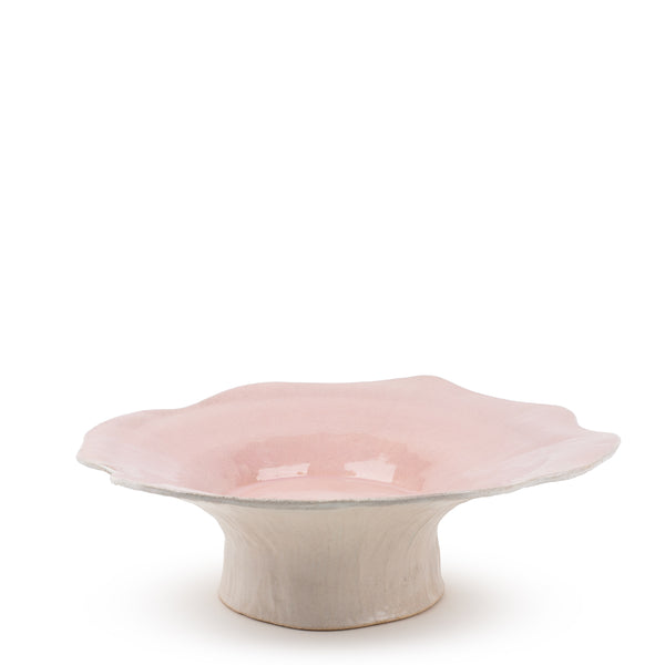 Flat Dish on Stand <br>
Nude <br>
(Ø 35 x H 12) cm