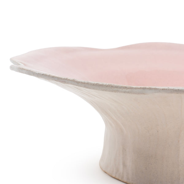 Flat Dish on Stand <br>
Nude <br>
(Ø 35 x H 12) cm