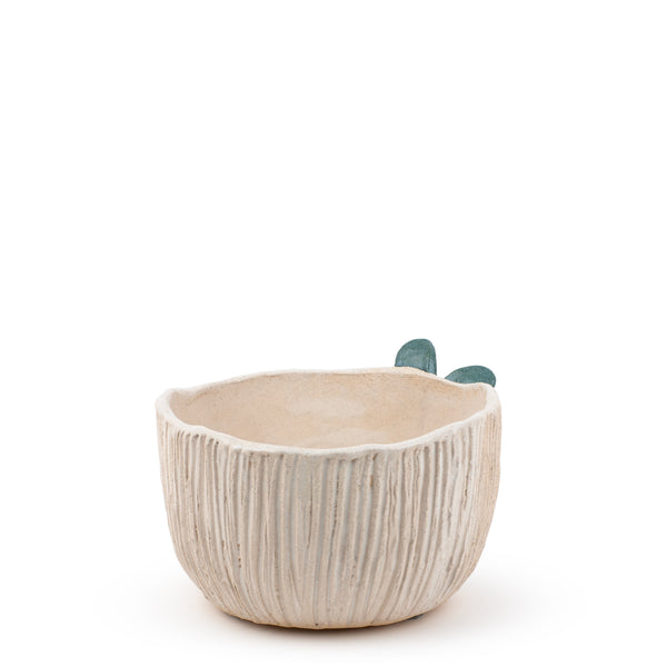 Low Decorative Flower Pot <br>
White <br>
(Ø 22 x H 13) cm