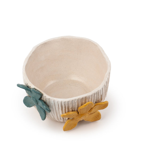 Low Decorative Flower Pot <br>
White <br>
(Ø 22 x H 13) cm
