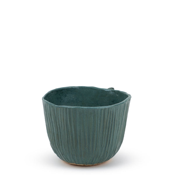 High Decorative Flower Pot <br>
Teal <br>
(Ø 22 x H 16) cm