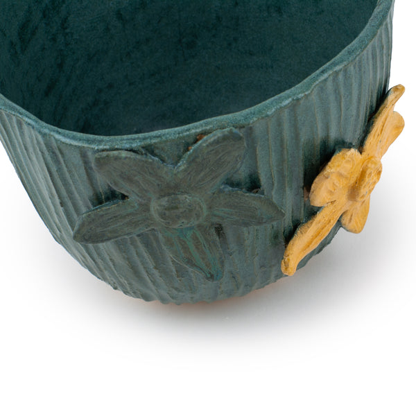 High Decorative Flower Pot <br>
Teal <br>
(Ø 22 x H 16) cm