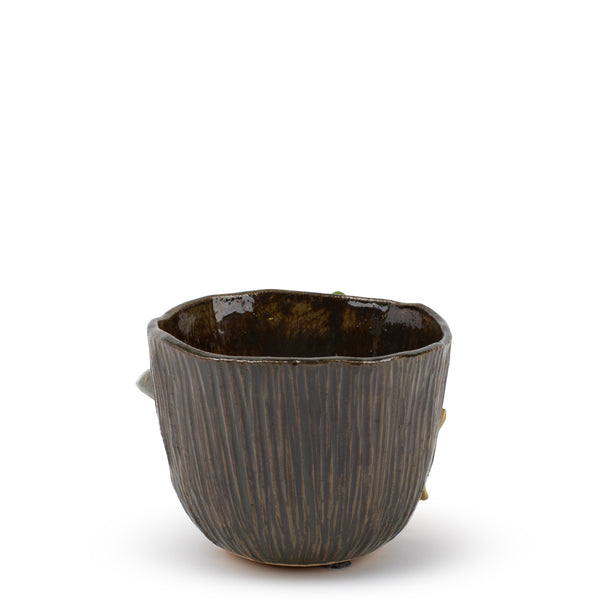 High Decorative Flower Pot <br>
Olive Brown <br>
(Ø 22 x H 16) cm