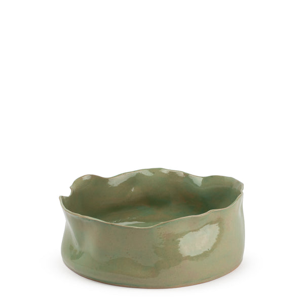 Round Dish with High Border <br> 
Moss Green 
<br> (Ø 32 x H 12.5) cm