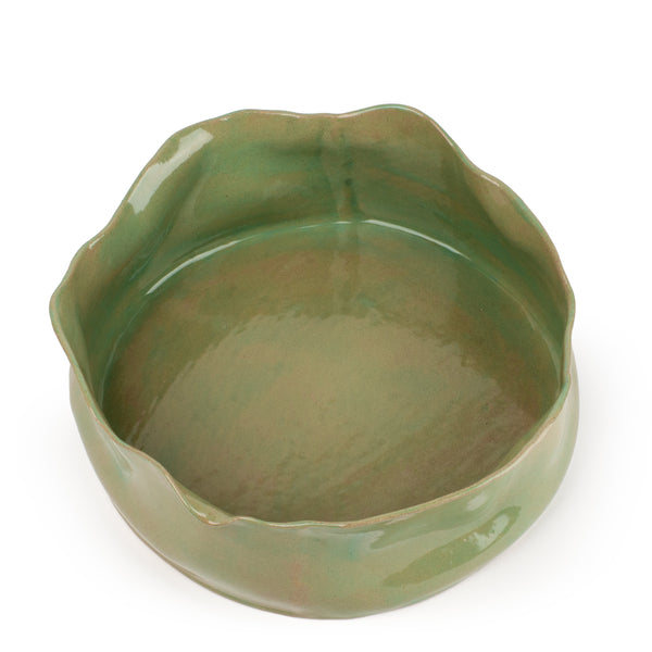 Round Dish with High Border <br> 
Moss Green 
<br> (Ø 32 x H 12.5) cm