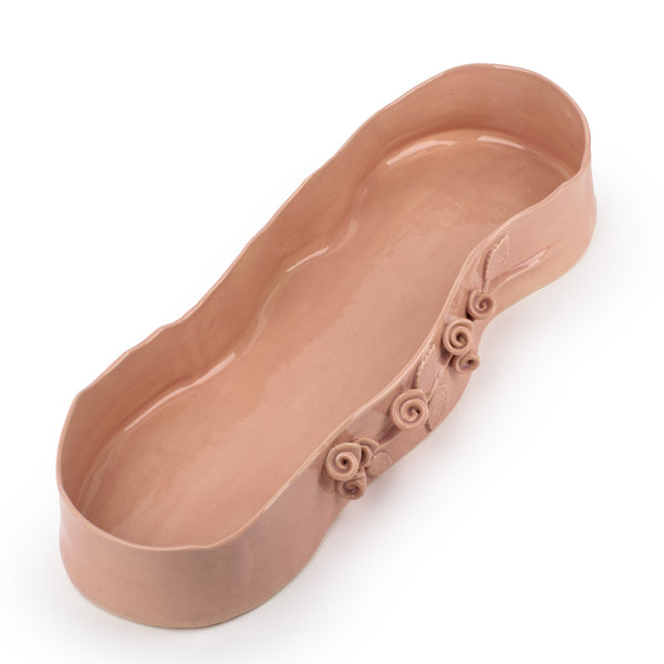 Roses Crafted Long Dish <br>
Pink <br>
(L 60 x H 9) cm