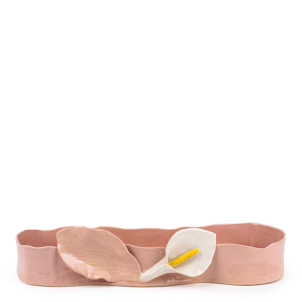 Lilies Long Dish <br>
Pink <br>
(L 60 x H 12.5) cm