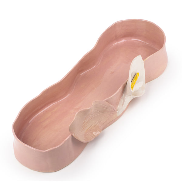 Lilies Long Dish <br>
Pink <br>
(L 60 x H 12.5) cm