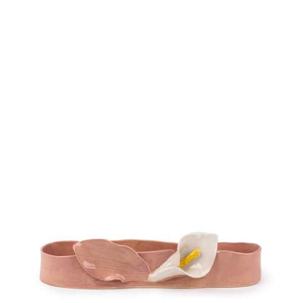 Lilies Oval Bowl <br>
Pink <br>
(L 42 x H 10) cm