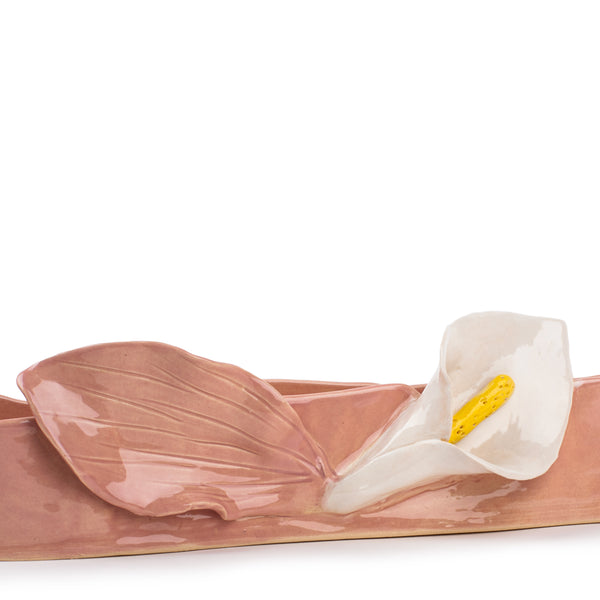 Lilies Oval Bowl <br>
Pink <br>
(L 42 x H 10) cm