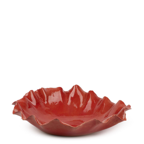 Ruffle Dish <br> 
Red
<br> (Ø 48 x H 14) cm