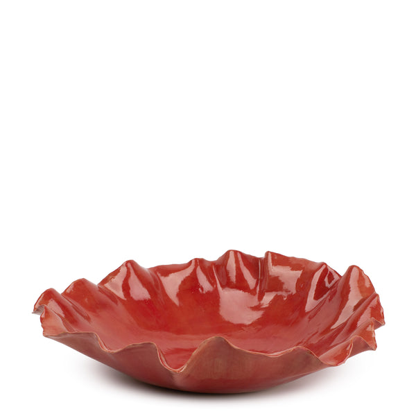 Ruffle Dish <br> 
Red
<br> (Ø 48 x H 14) cm