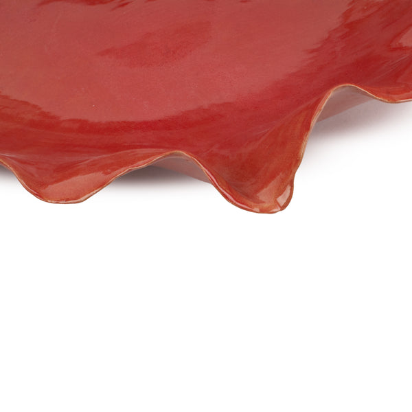 Ruffle Dish <br> 
Red
<br> (Ø 48 x H 14) cm