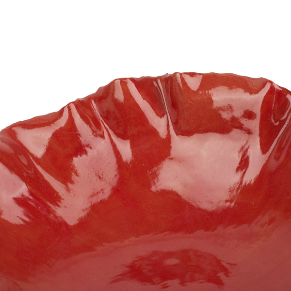 Ruffle Dish <br> 
Red
<br> (Ø 48 x H 14) cm