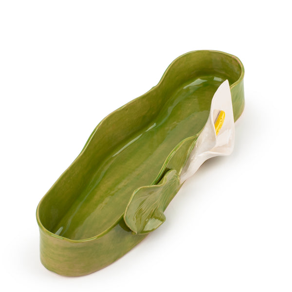 Lilies Oval Bowl <br>
Apple Green <br>
(L 42 x H 10) cm
