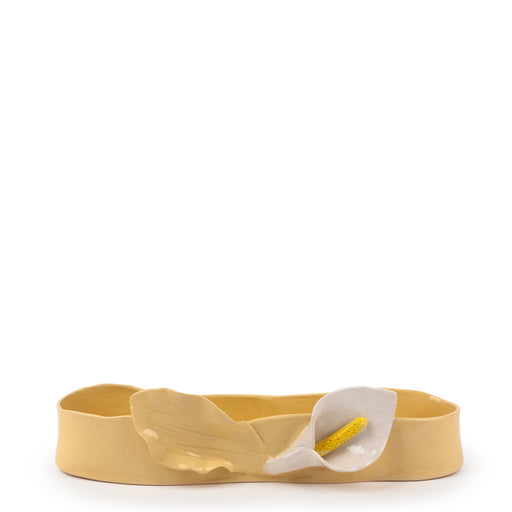 Lilies Oval Bowl <br>
Pastel Yellow <br>
(L 42 x H 10) cm