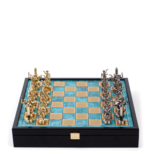 Chess Set <br> Greek Mythology on Wooden Box <br> (34 x 34) cm