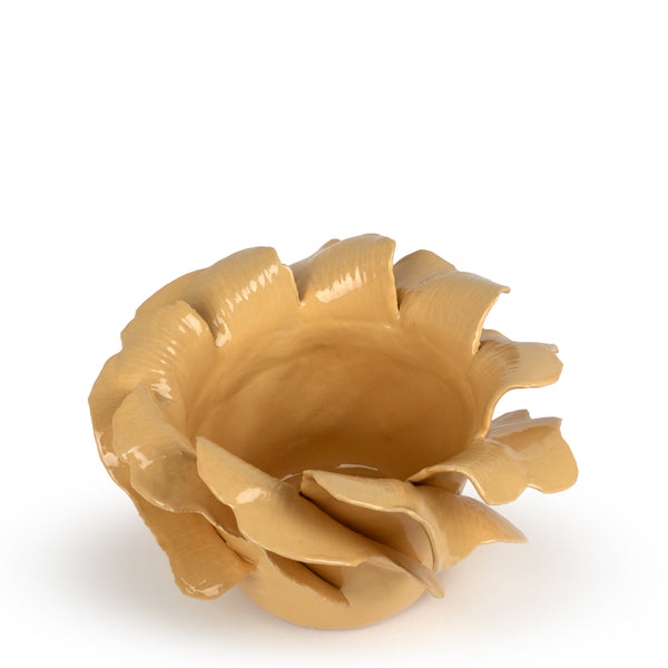 Ruffle Vase <br> Pastel Yellow <br> (Ø 35 x H 20) cm