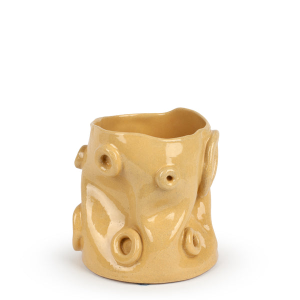 Ring Vase <br> Pastel Yellow <br> (Ø 15 x H 18) cm