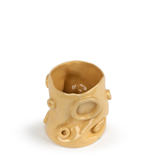 Ring Vase <br> Pastel Yellow <br> (Ø 15 x H 18) cm