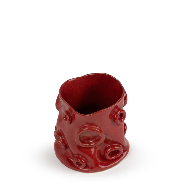 Ring Vase <br> Pastel Red <br> (Ø 15 x H 19) cm