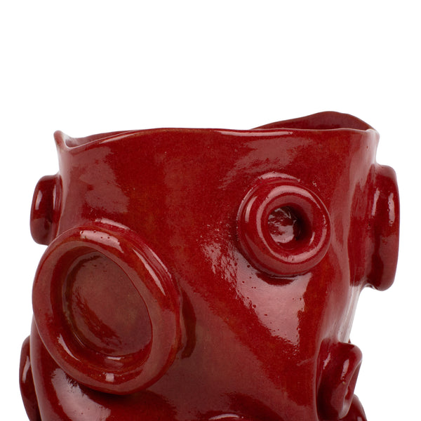 Ring Vase <br> Pastel Red <br> (Ø 15 x H 19) cm