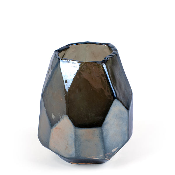 Diamond Candle Holder & Vase <br> Grey <br> (D 11 x H 12) cm