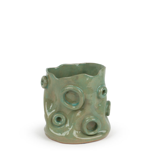 Ring Vase <br> Sage Green <br> (Ø 15 x H 18) cm
