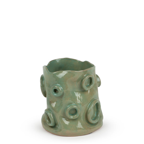 Ring Vase <br> Sage Green <br> (Ø 15 x H 18) cm