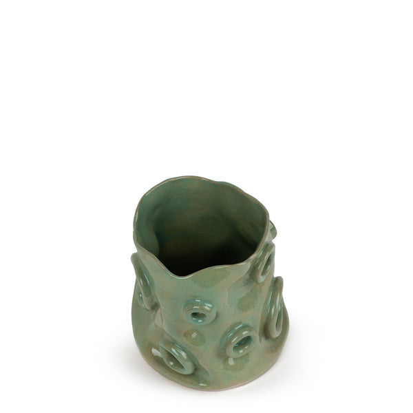 Ring Vase <br> Sage Green <br> (Ø 15 x H 18) cm