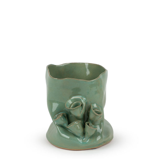 Roses Vase Sage <br> Green <br> (Ø 17 x H 20) cm