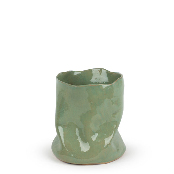 Roses Vase Sage <br> Green <br> (Ø 17 x H 20) cm