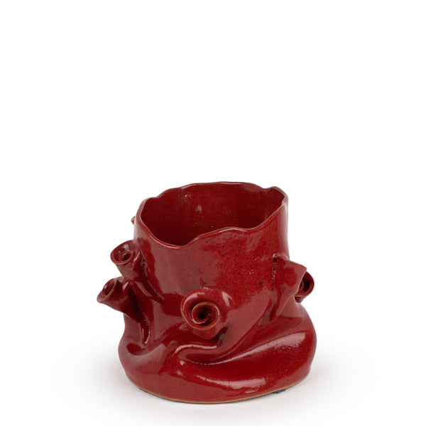 Roses Vase Sage <br> Red <br> (Ø 18 x H 18) cm