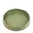 Striped Round Dish with Birds <br> 
Moss Green
<br> (Ø 38 x H 7) cm