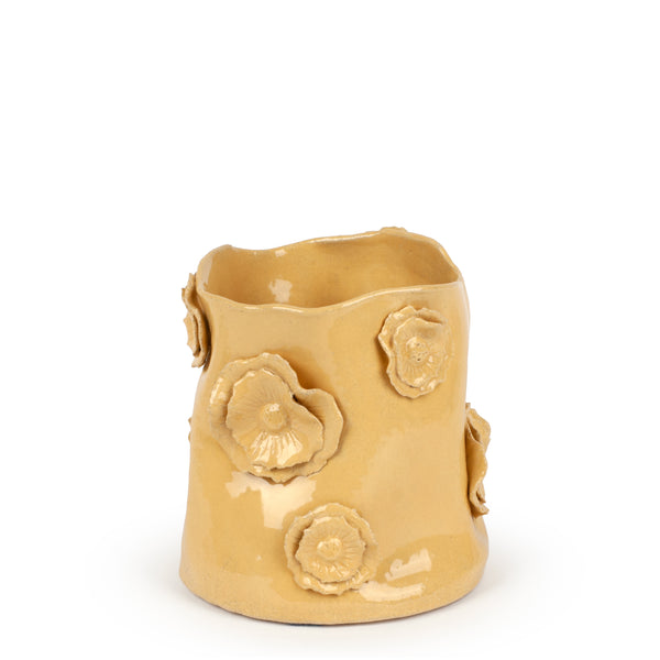 Flowers Vase <br> Yellow <br> (Ø 17 x H 20) cm