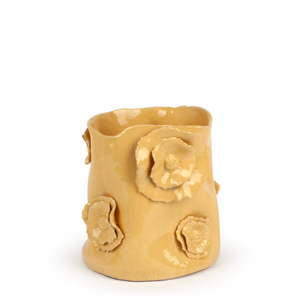 Flowers Vase <br> Yellow <br> (Ø 17 x H 20) cm
