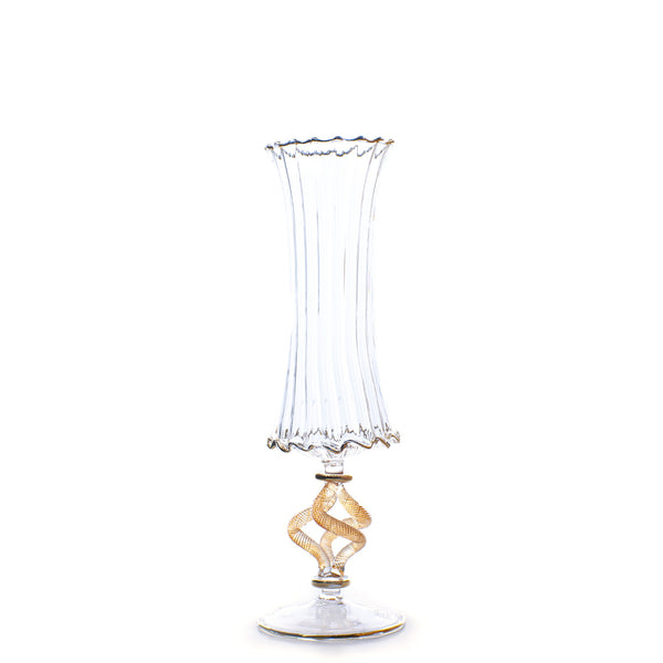 Vase on Foot <br> Gold Luster <br> (D 7.5 x H 25) cm