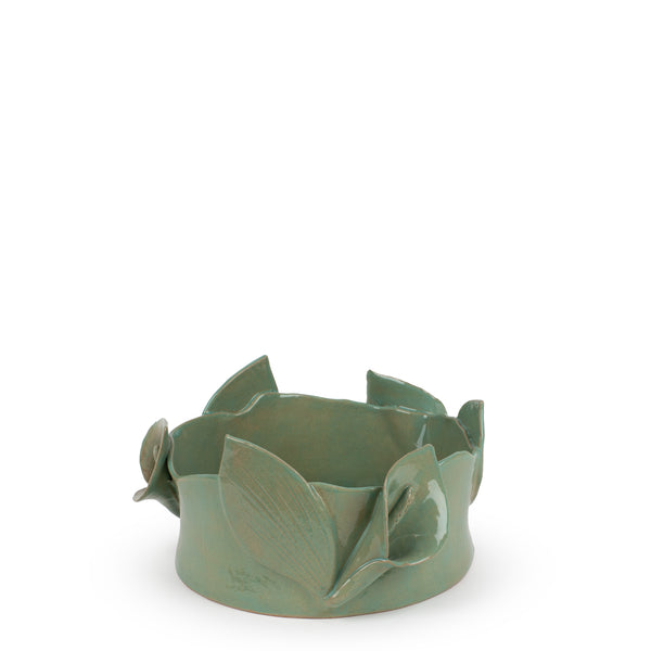 Lilies Dish <br> Sage Green <br> (Ø 25 x H 14) cm