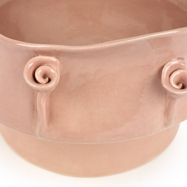 Roses Dish on Stand <br> Nude <br> (Ø 26 x H 19) cm