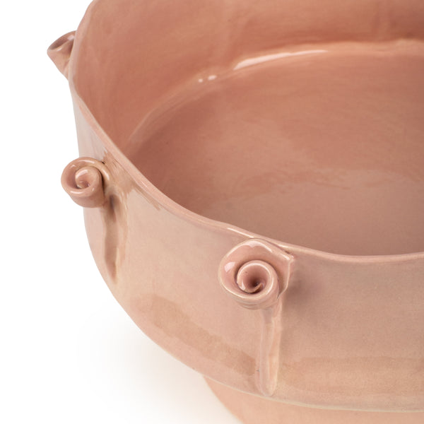 Roses Dish on Stand <br> Nude <br> (Ø 32 x H 20) cm