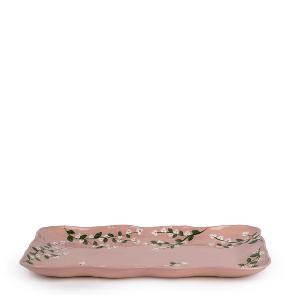Cherry Blossom Rectangular Tray <br> Pink <br> (L 48 x H 26) cm