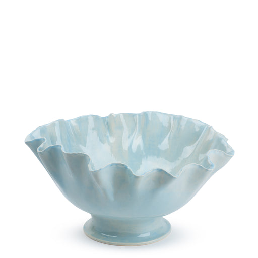 Ruffle Bowl on Stand <br> 
Pastel Blue
<br> (Ø 30 x H 16) cm