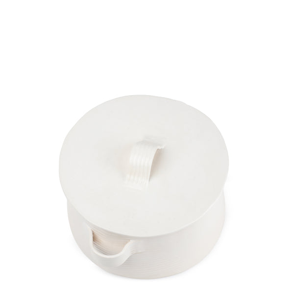 Striped Saucepan with Lid <br> 
White
<br> (Ø 25 x H 18) cm