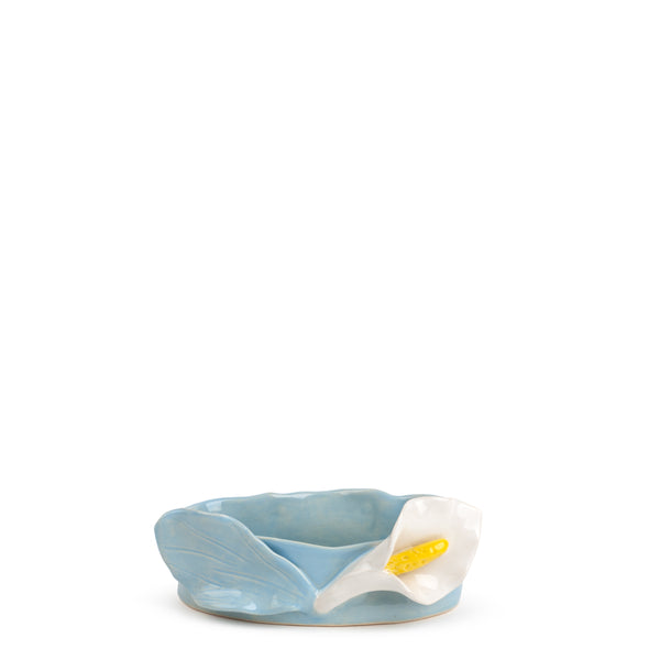 Lilies Oval Bowl <br> Pastel Blue <br> (L 17 x H 6) cm